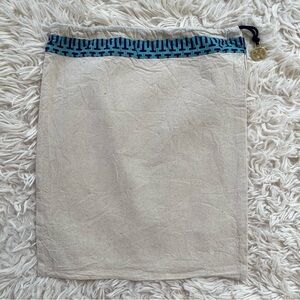 Tory Burch shoe handbag dust bag beige blue gold love drawstring 11”x13”